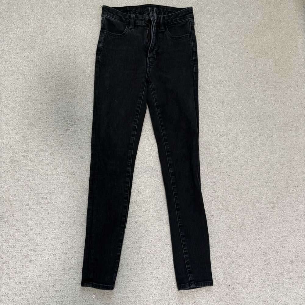 American Eagle Outfitters Black Skinny Jeans High-Rise Fit